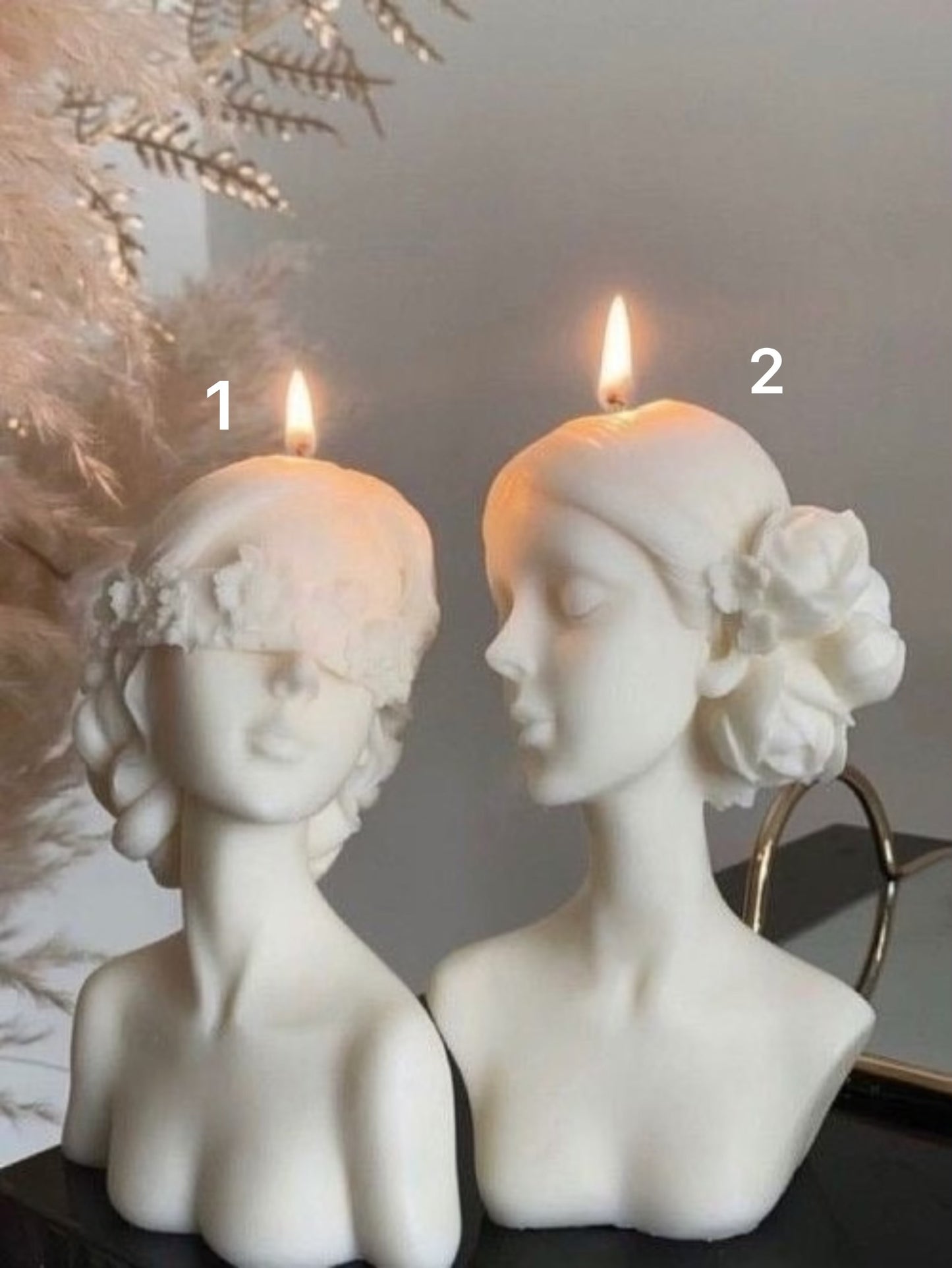 Woman Face Candles - Set of 2