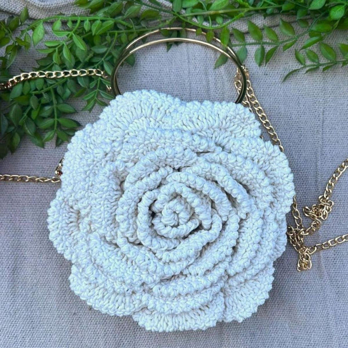 Exquisite Rose Shape Handmade Crochet Bag