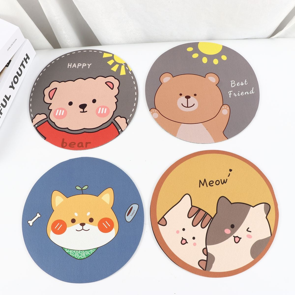 Cute Cartoon Coasters/Place Mats/Hot Pads - Set of 4