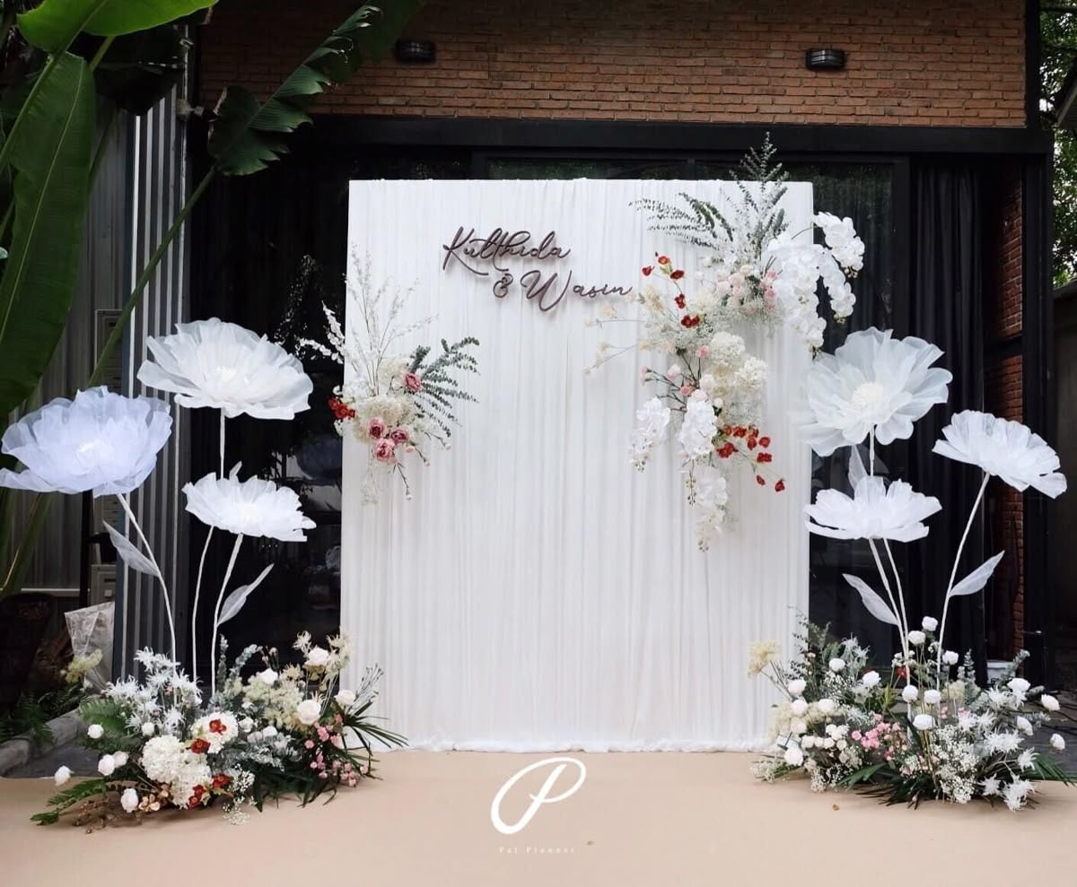 Organza Fabric Flowers (without Stand)