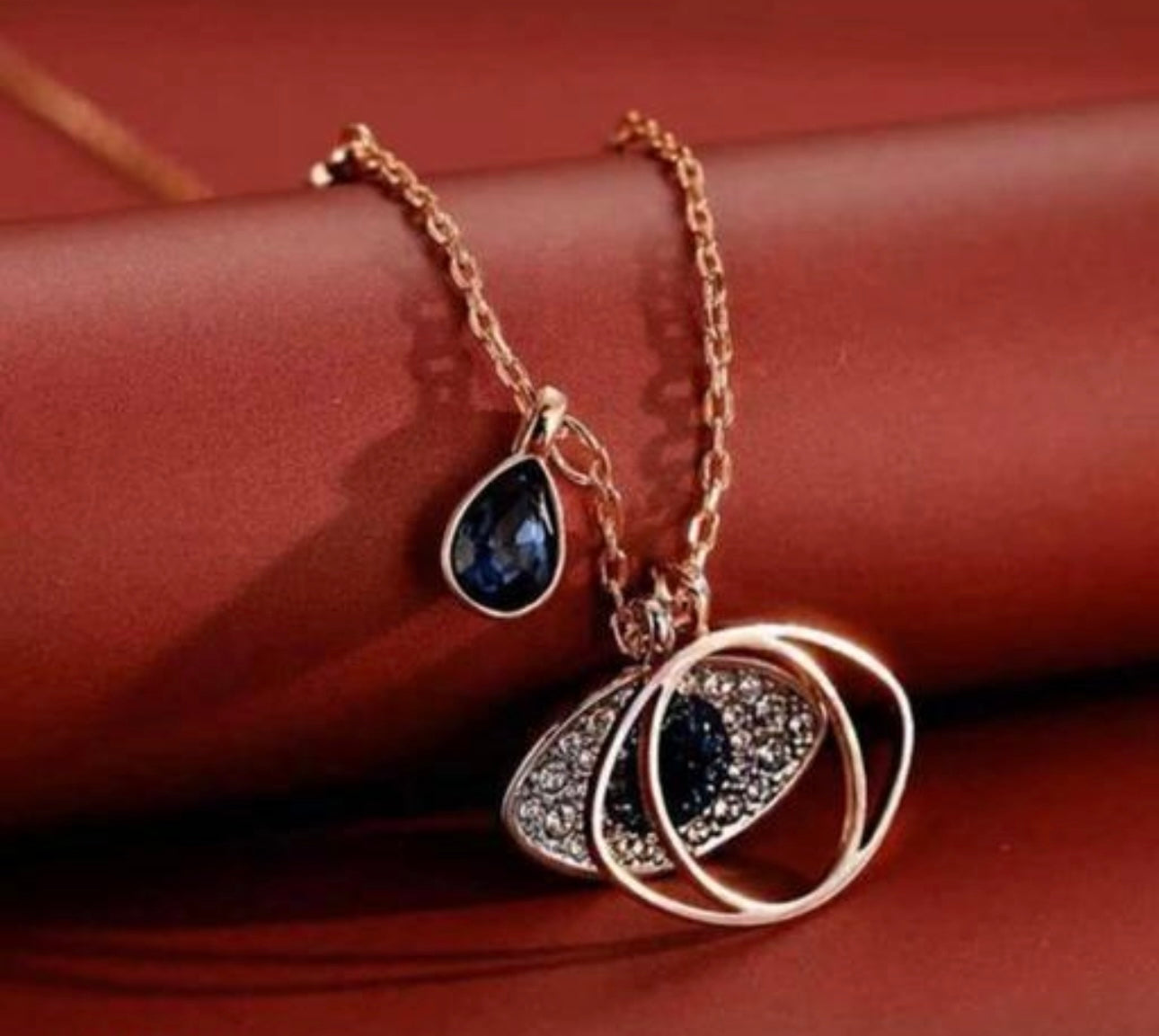 Minimalist Gold Plated Evil Eye Blue Charm Necklace