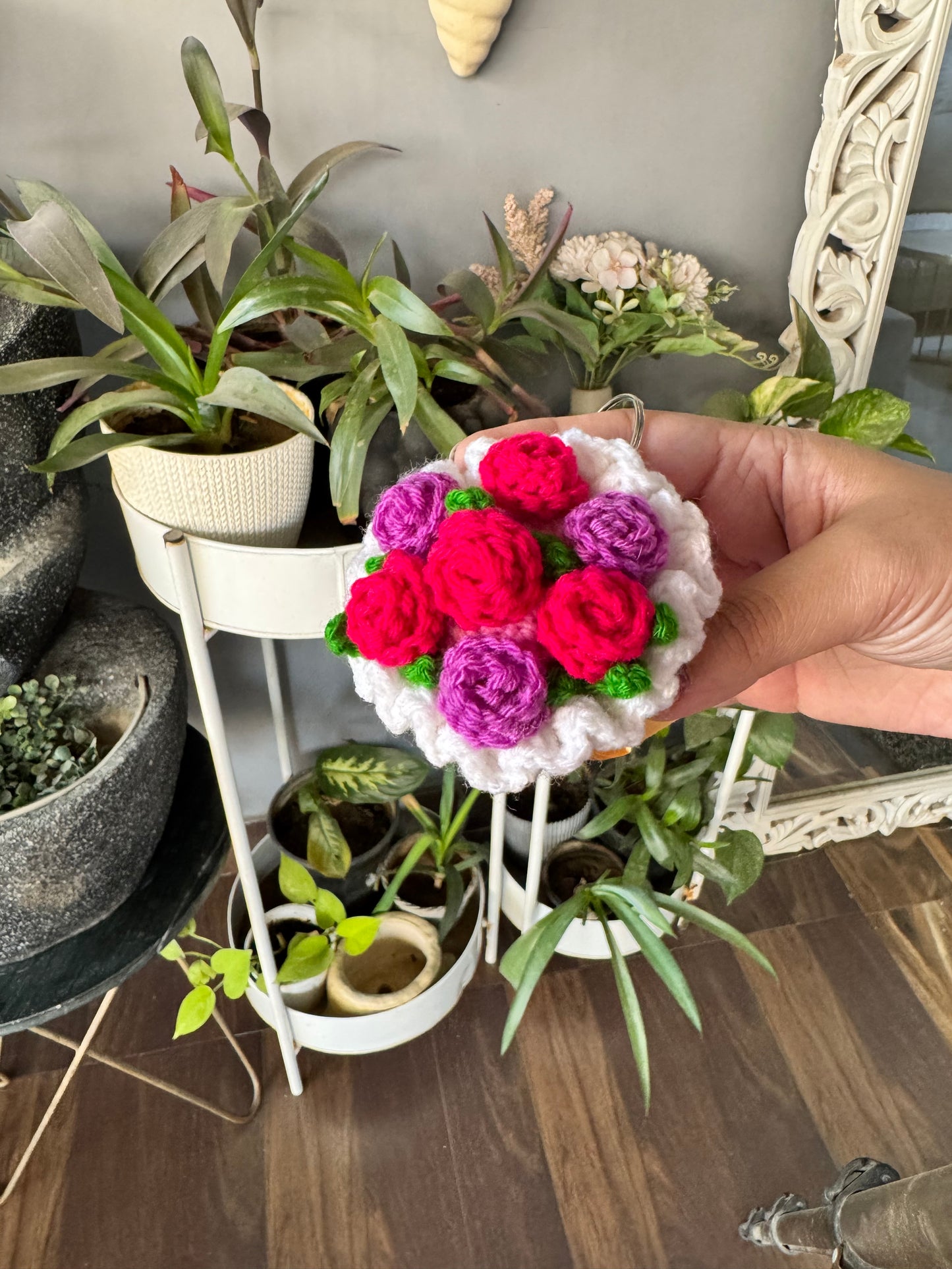 Crochet Mini Bouquet Keychain