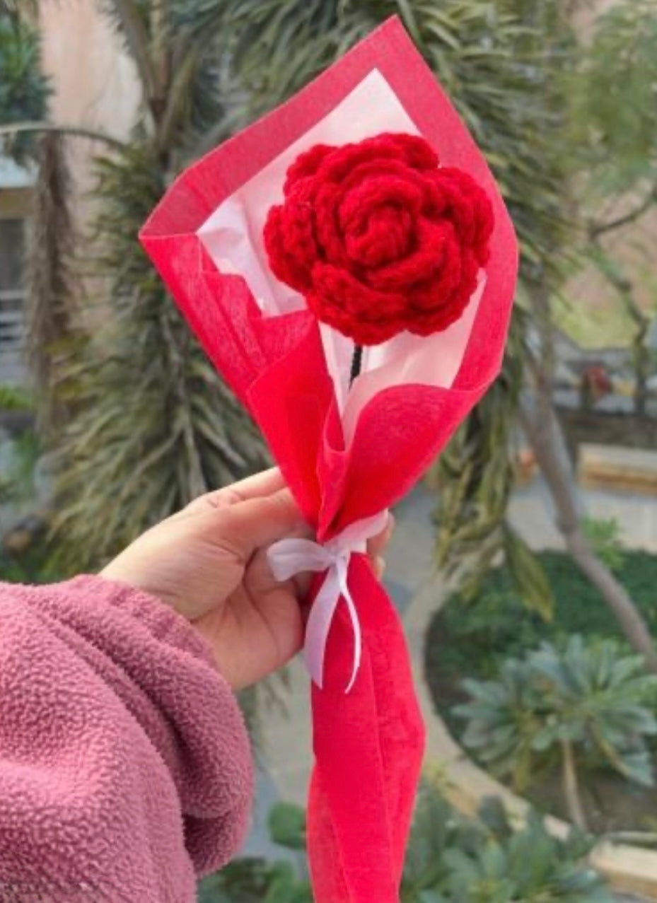 Handmade Crochet Rose Bouquet