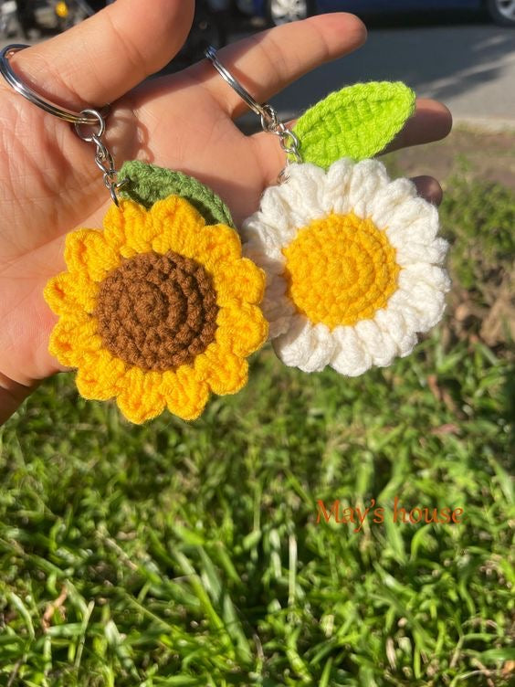 Crochet Flower Keychain