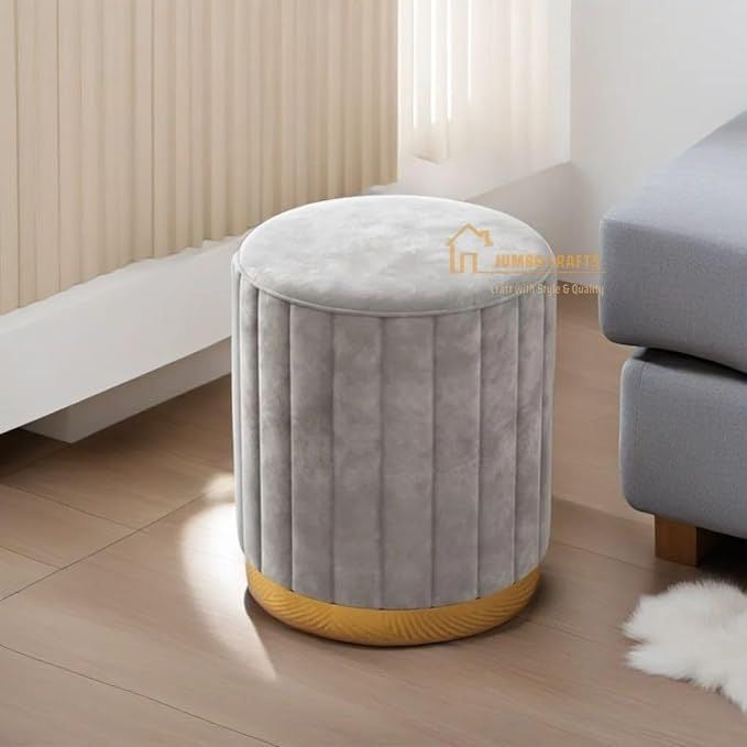 Nordic Velvet Fabric Ottoman Pouffee