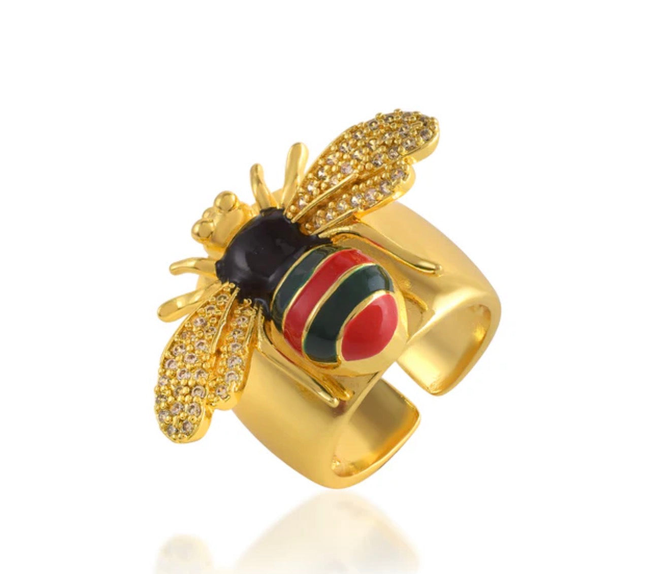 Gold Plated Anti Tarnish Bee Motif Ring