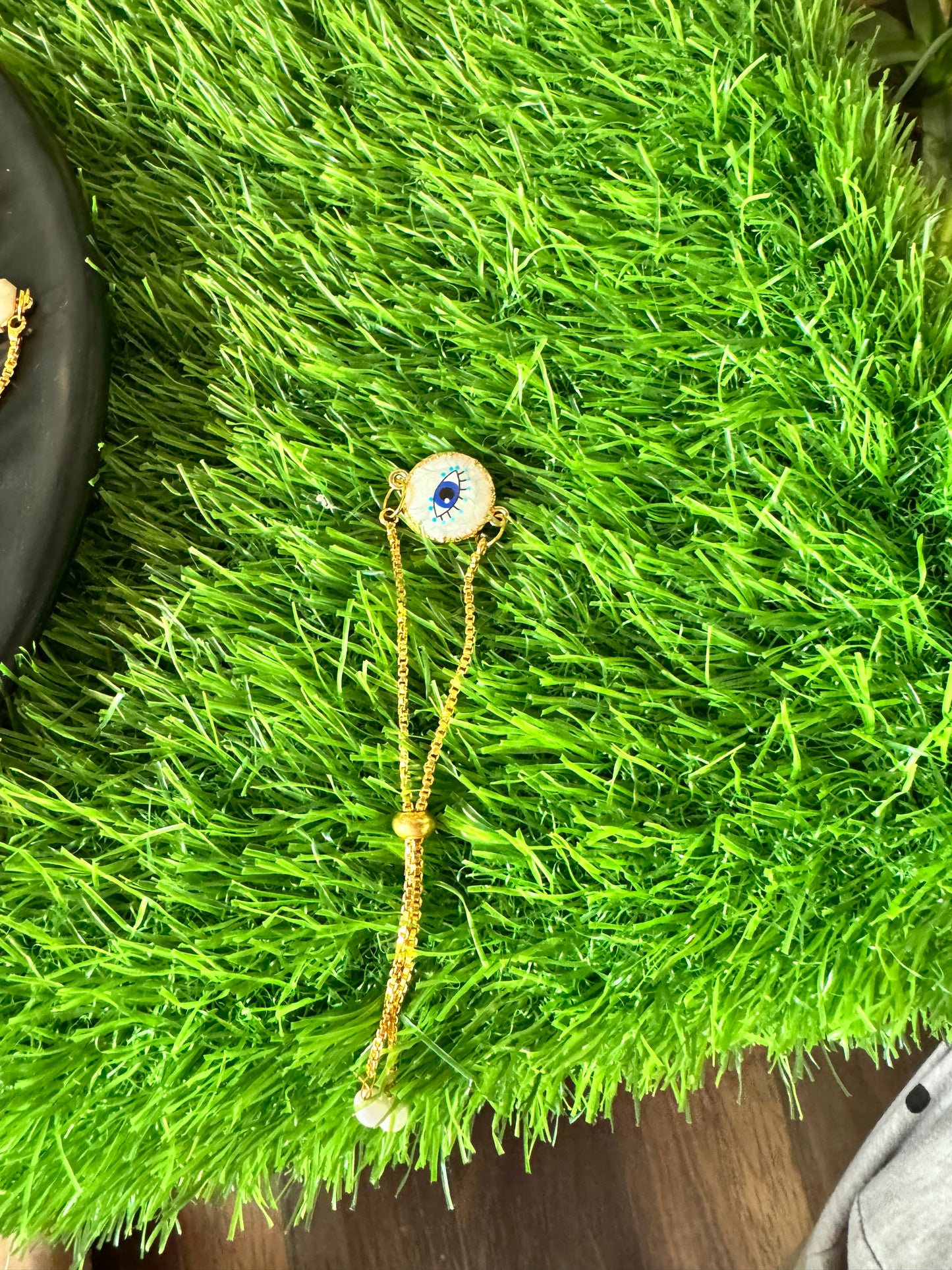 Exclusive Marble Evil Eye Bracelet/Rakhi Anti-tarnish Gold Plater
