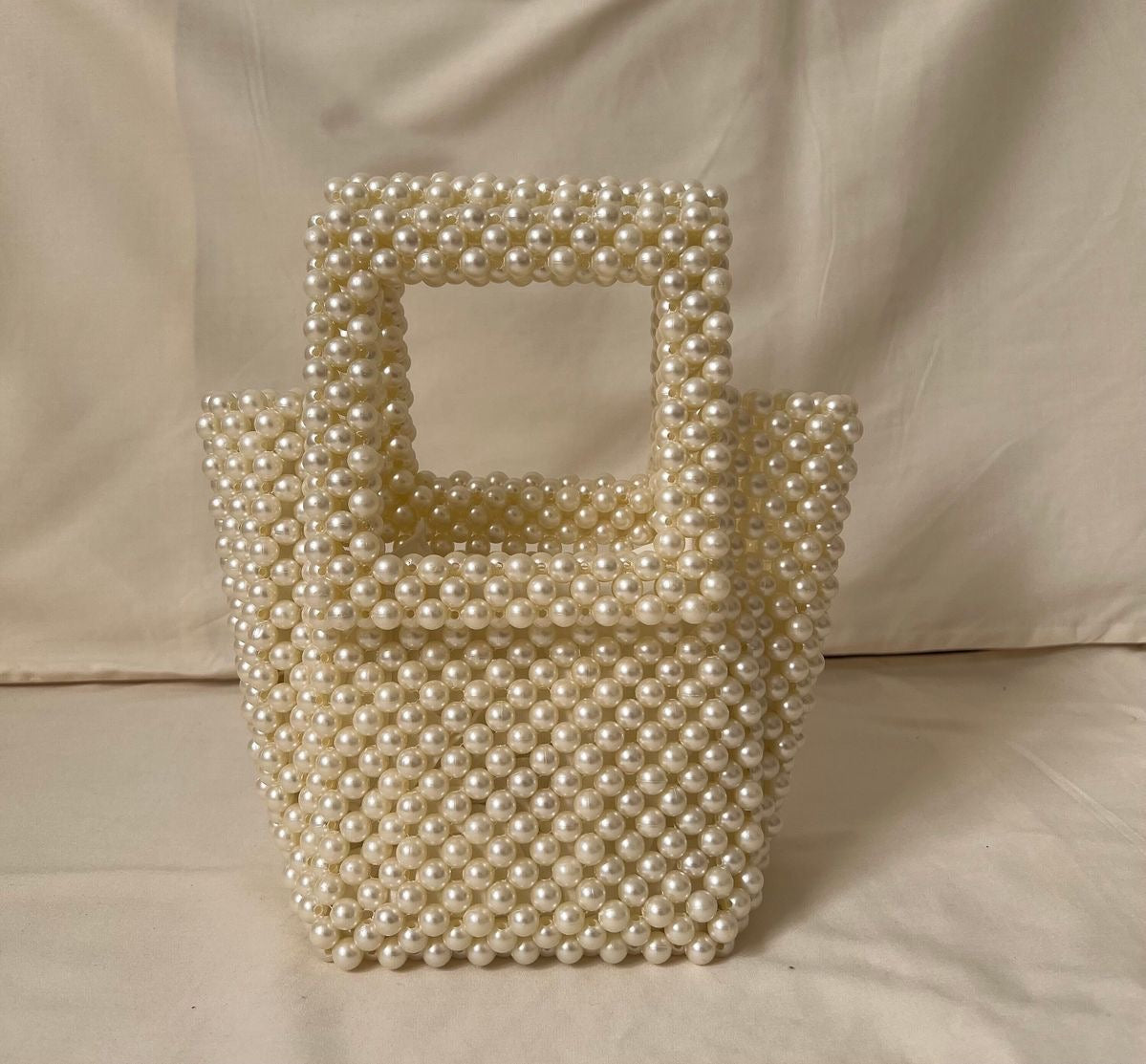 Luxury Ivory Pearl Beaded Bag