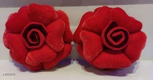 Plush Velvet Rose Pillows - Set of 2