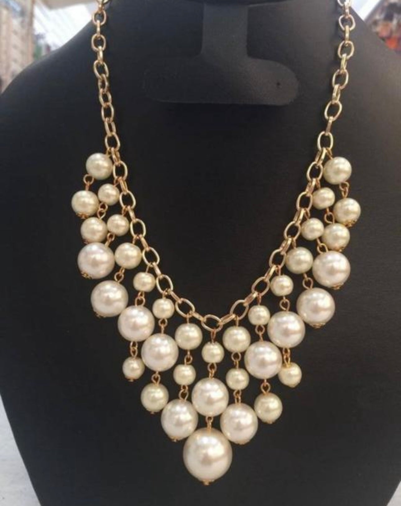 Fancy Faux Pearls Multi-Layer Necklace