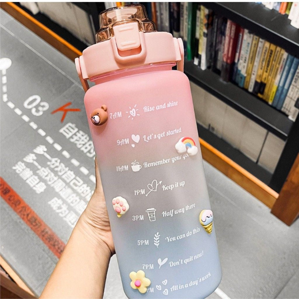 Cute Dual Toned Leakproof Large Water Bottle (2 Litres)