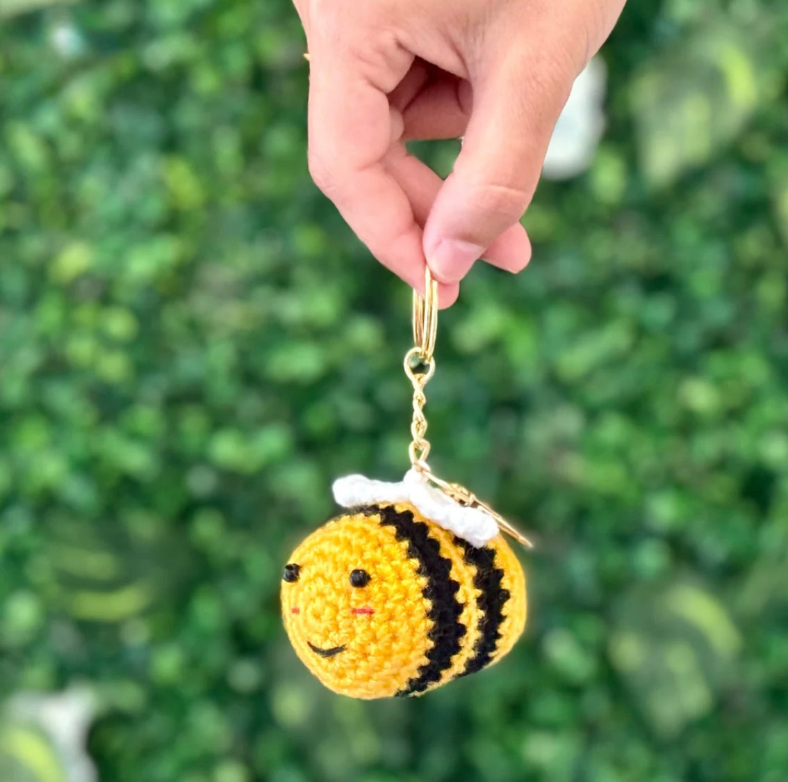 Adorable Crochet Honey Bee / Bumblebee Keychain