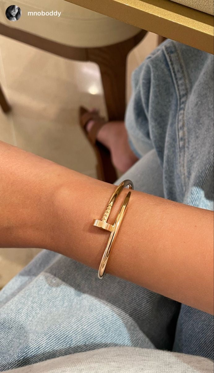 Minimalist Gold Plated Nail Bracelet