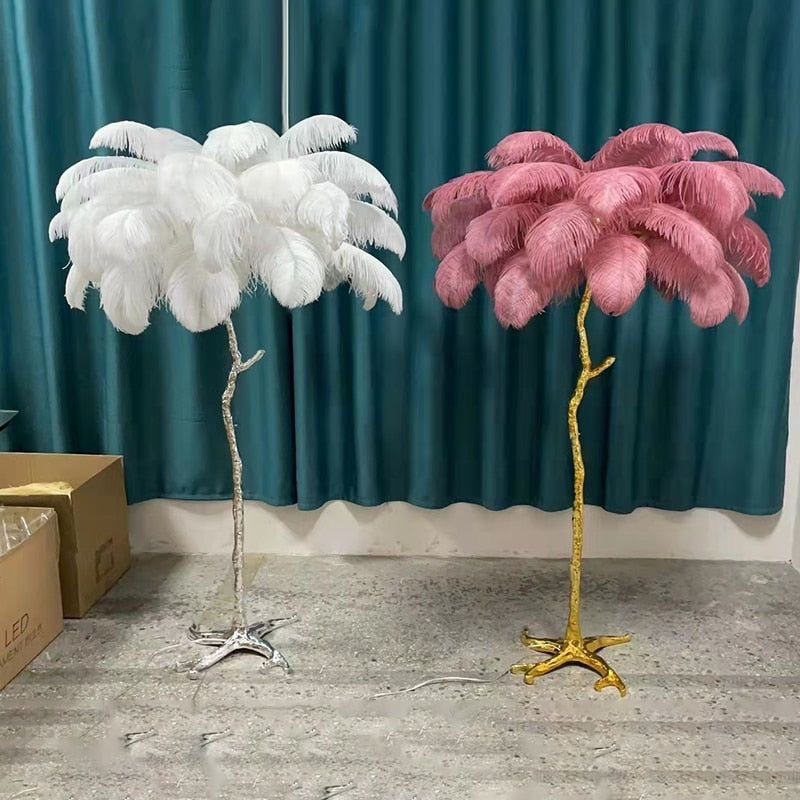 Decorative Feather Floor Lamp