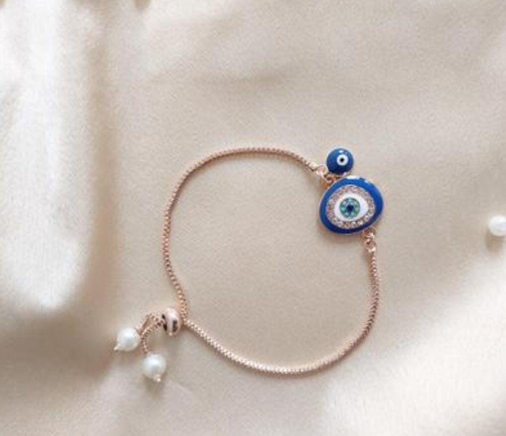 Gold Plated Petite Evil Eye Bracelet
