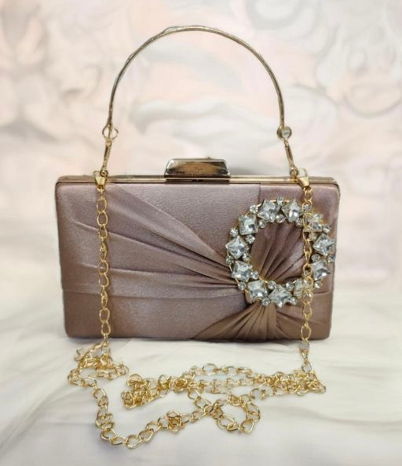 Elegant Satin Box Party Clutch Bag with Handle