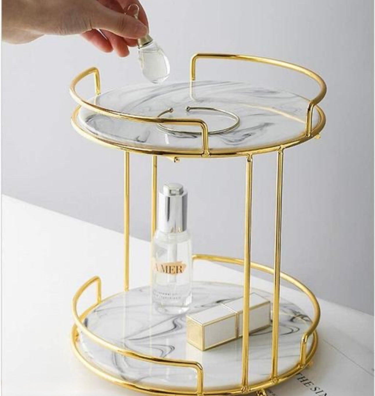 Double Decker Multipurpose Marble Stand