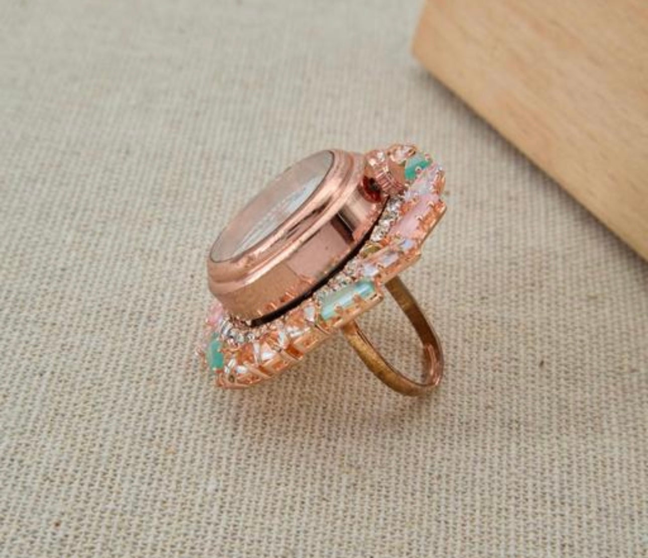 Elegant Rose Gold Ring Watch