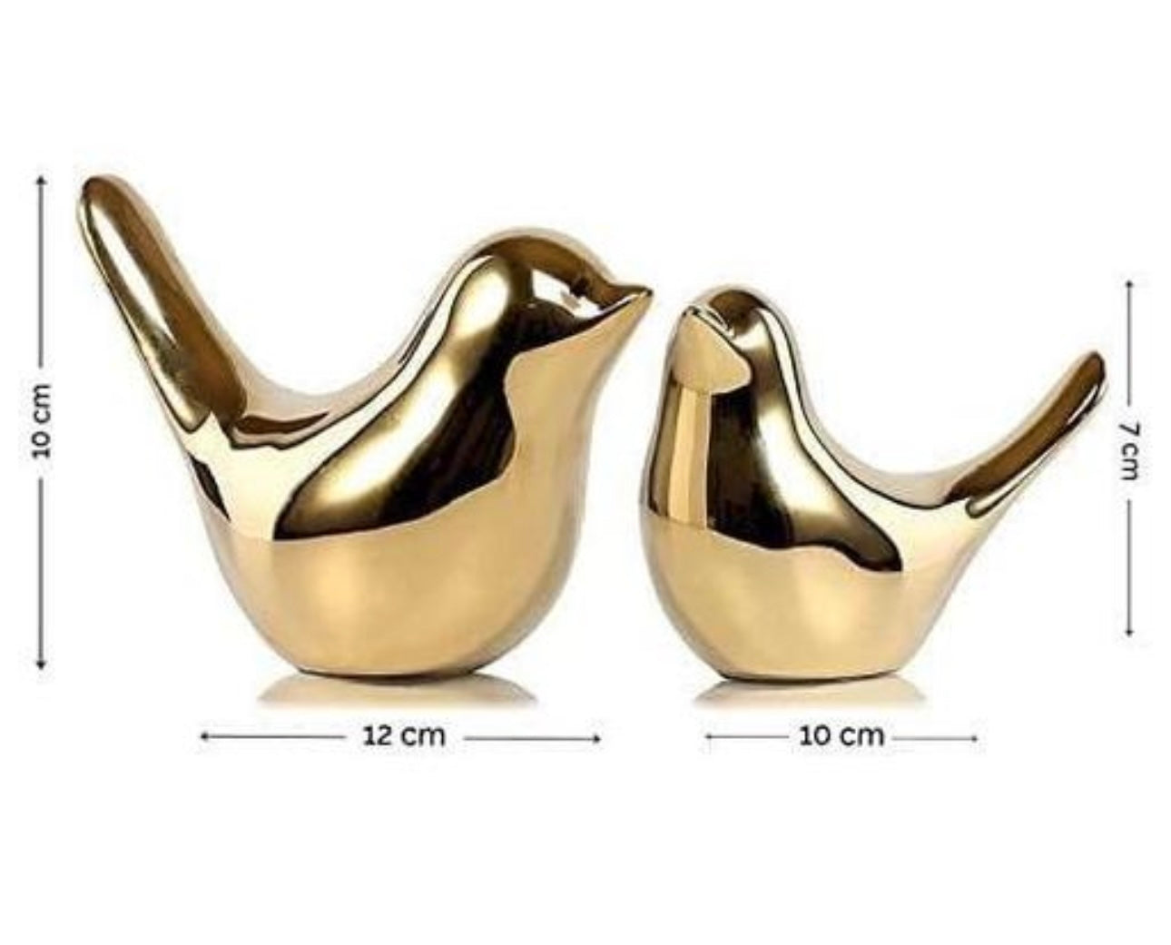 Decorative Ceramic Gold Sparrows - Set of 2