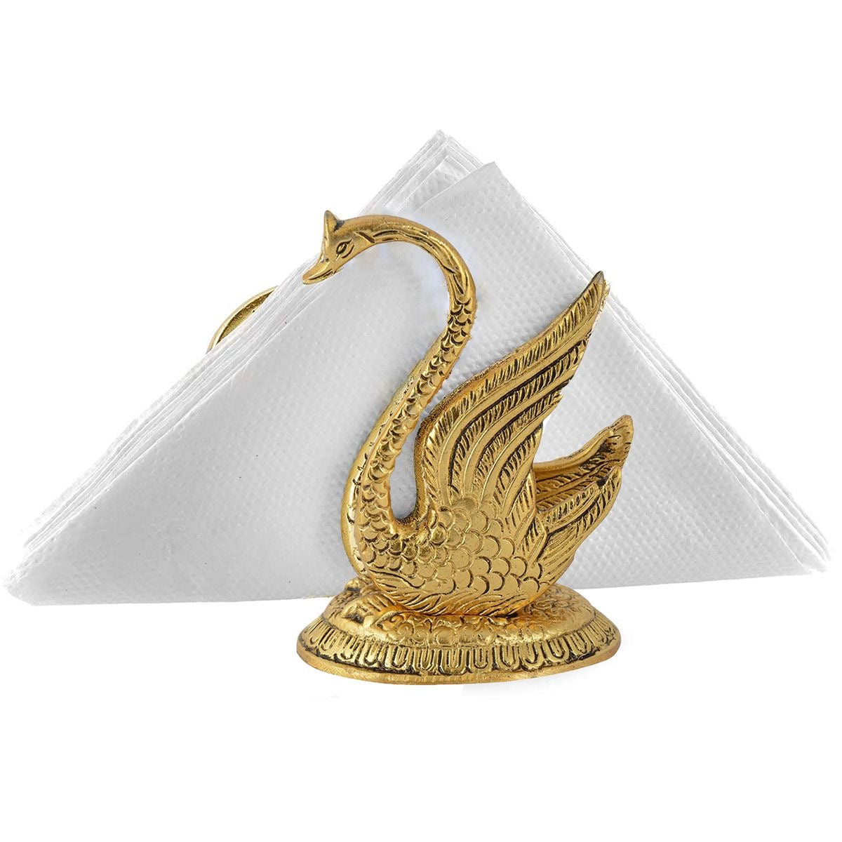 Gold Swan Shaped Oxidised Antique Tissue Holder