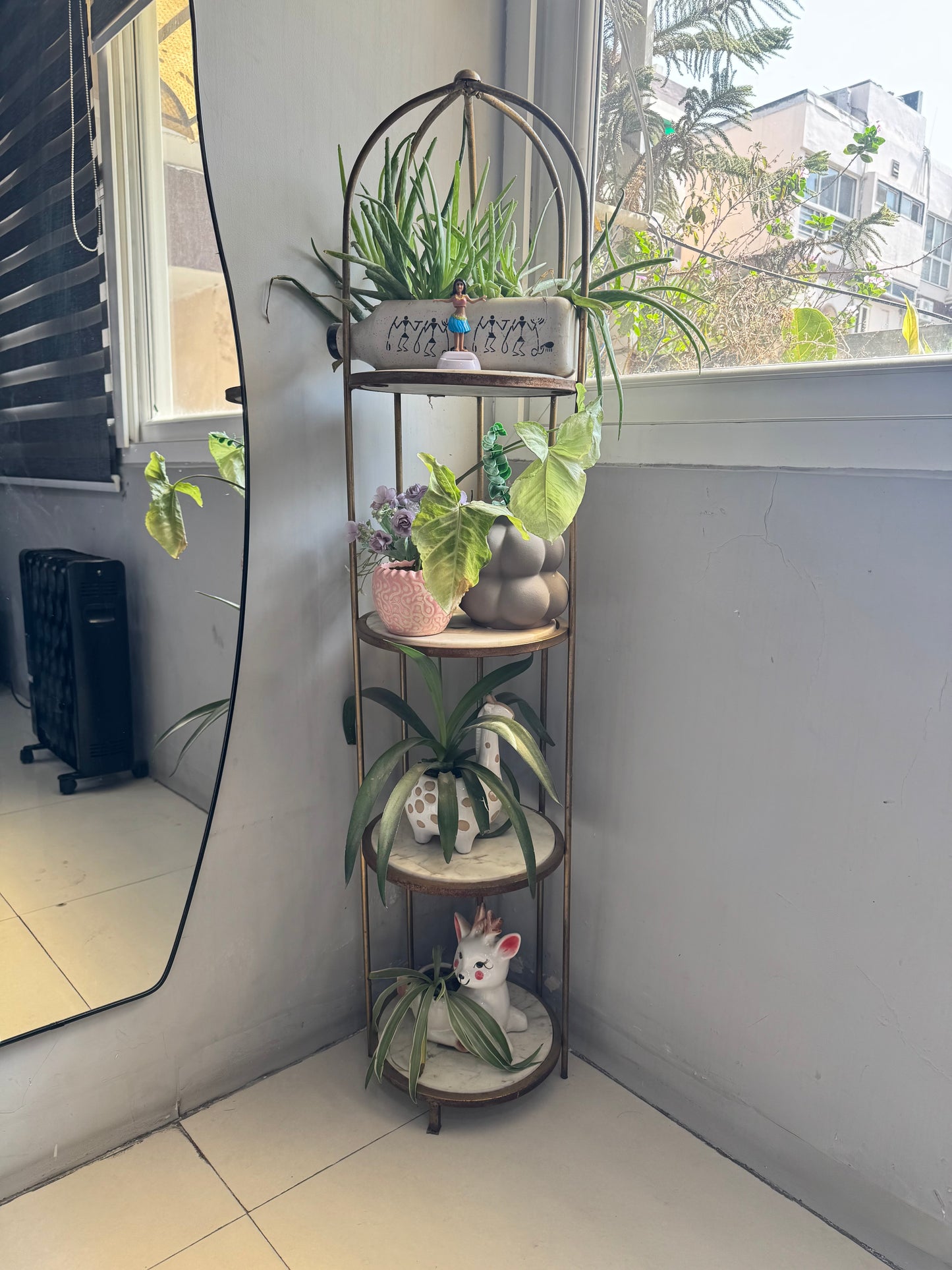 Multipurpose 4-Tier Gold Metal Stand