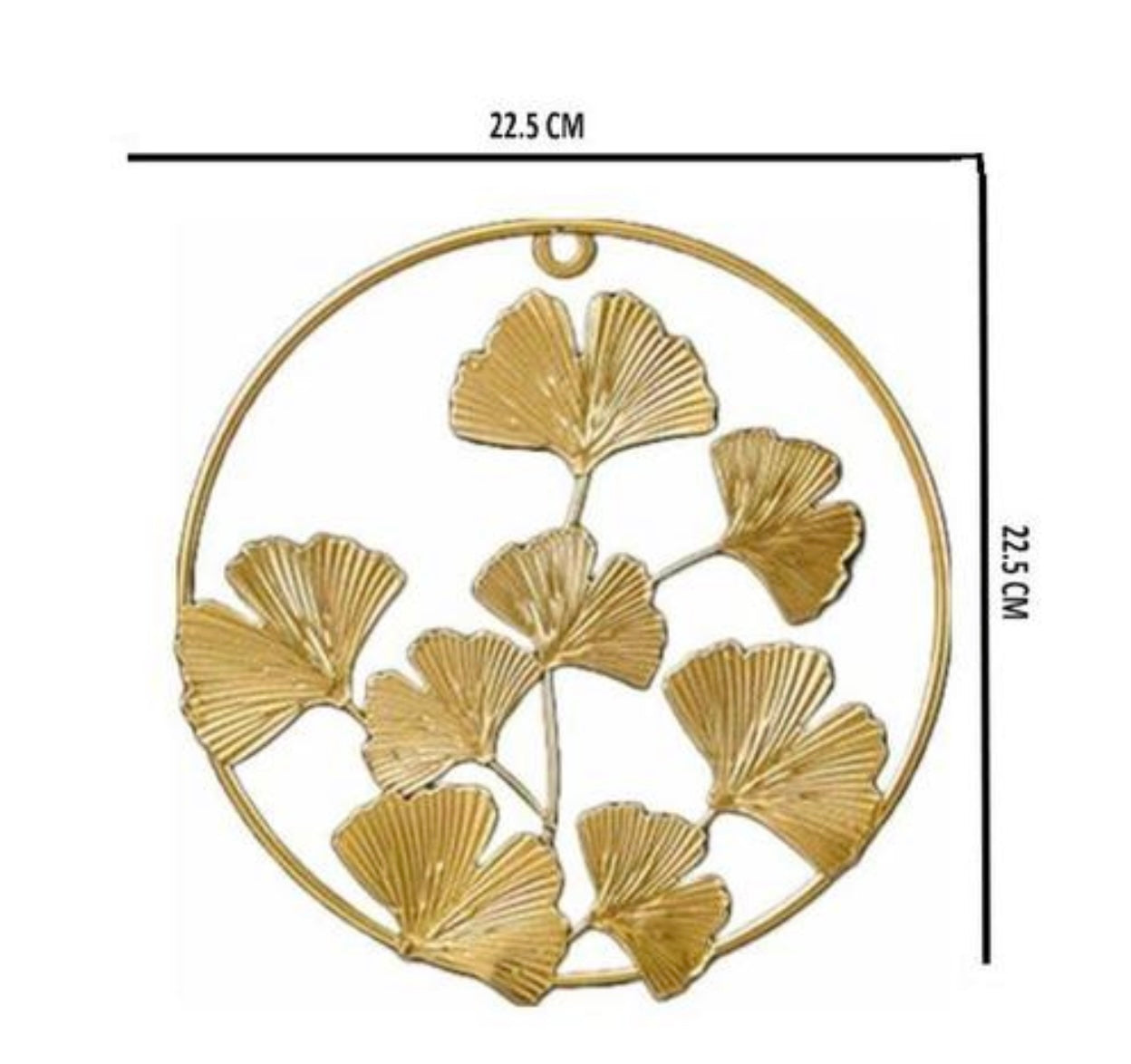 Contemporary Leaf Design Gold Circular Metal Wall Art - Set of 4