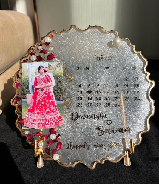 Customised Engagement/Wedding 3D Calendar Frame