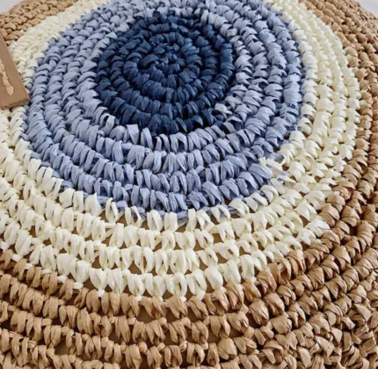 Evil Eye Round Straw Shoulder Bag