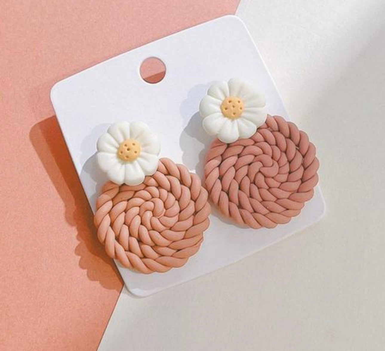 Colorful Flower Round Stud Earrings (6 Pairs)