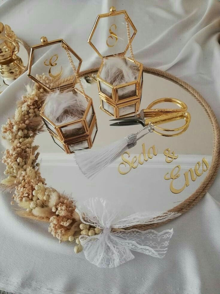 Customised 3D Engagement Mirror Platter