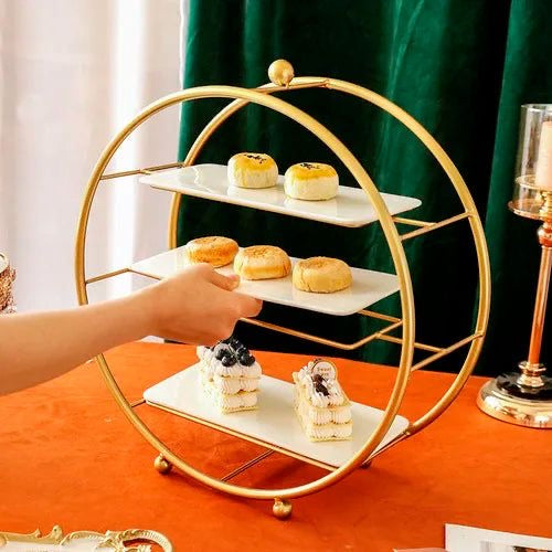 Gold Metal 3-Tier Dessert Stand