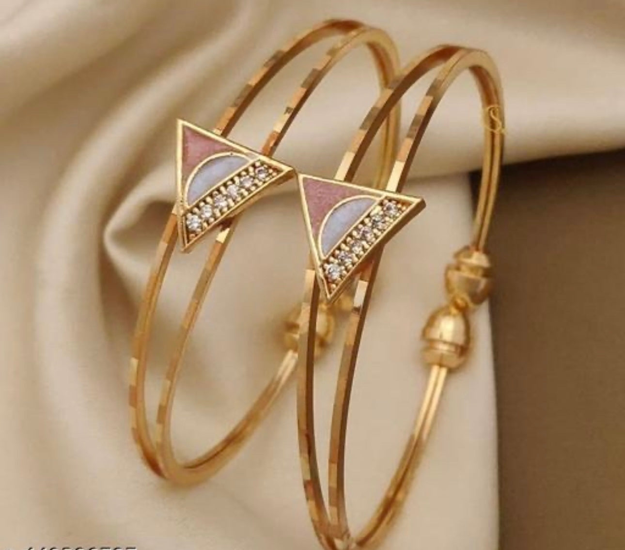 Set of 2 Adjustable Gold Plated Bracelet Set