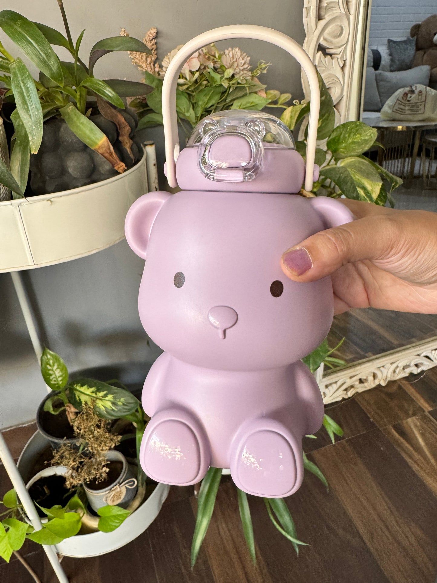 Cute Teddy Bear Stainless Steel Sipper Water Bottle