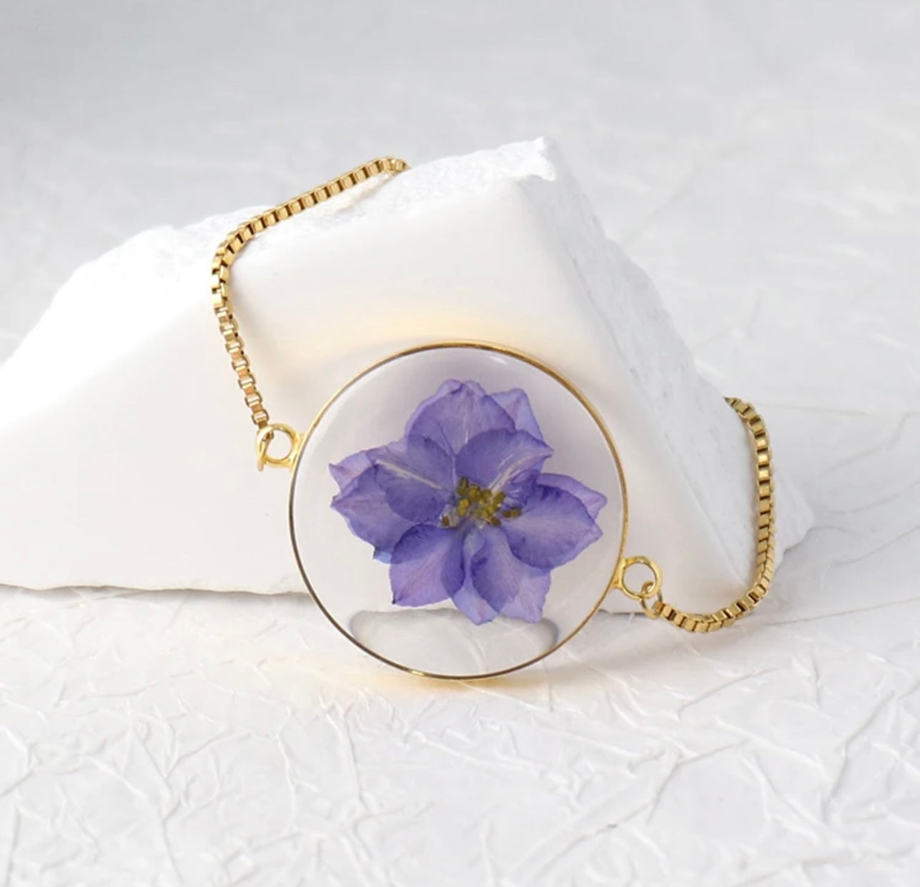 Bracelets with Real Pressed Flowers