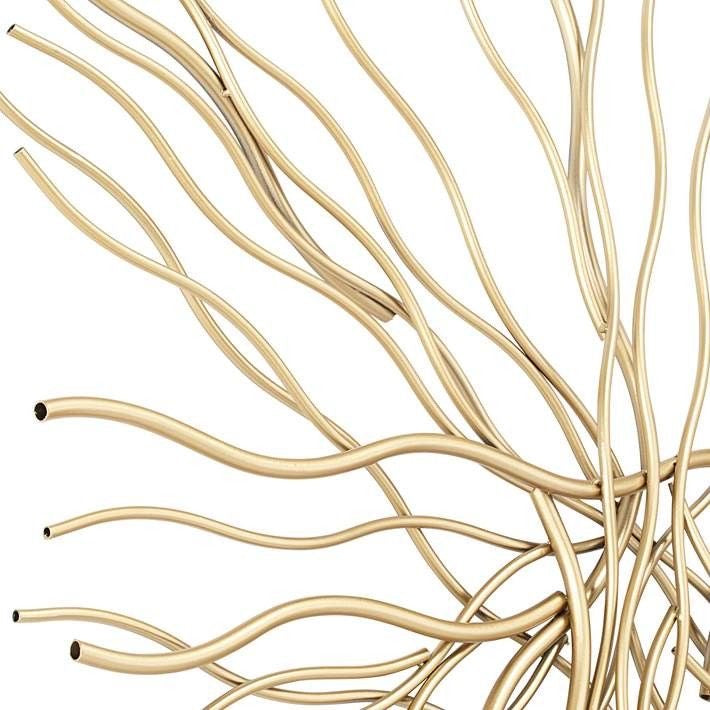 Abstract Gold Wire Metal Wall Art