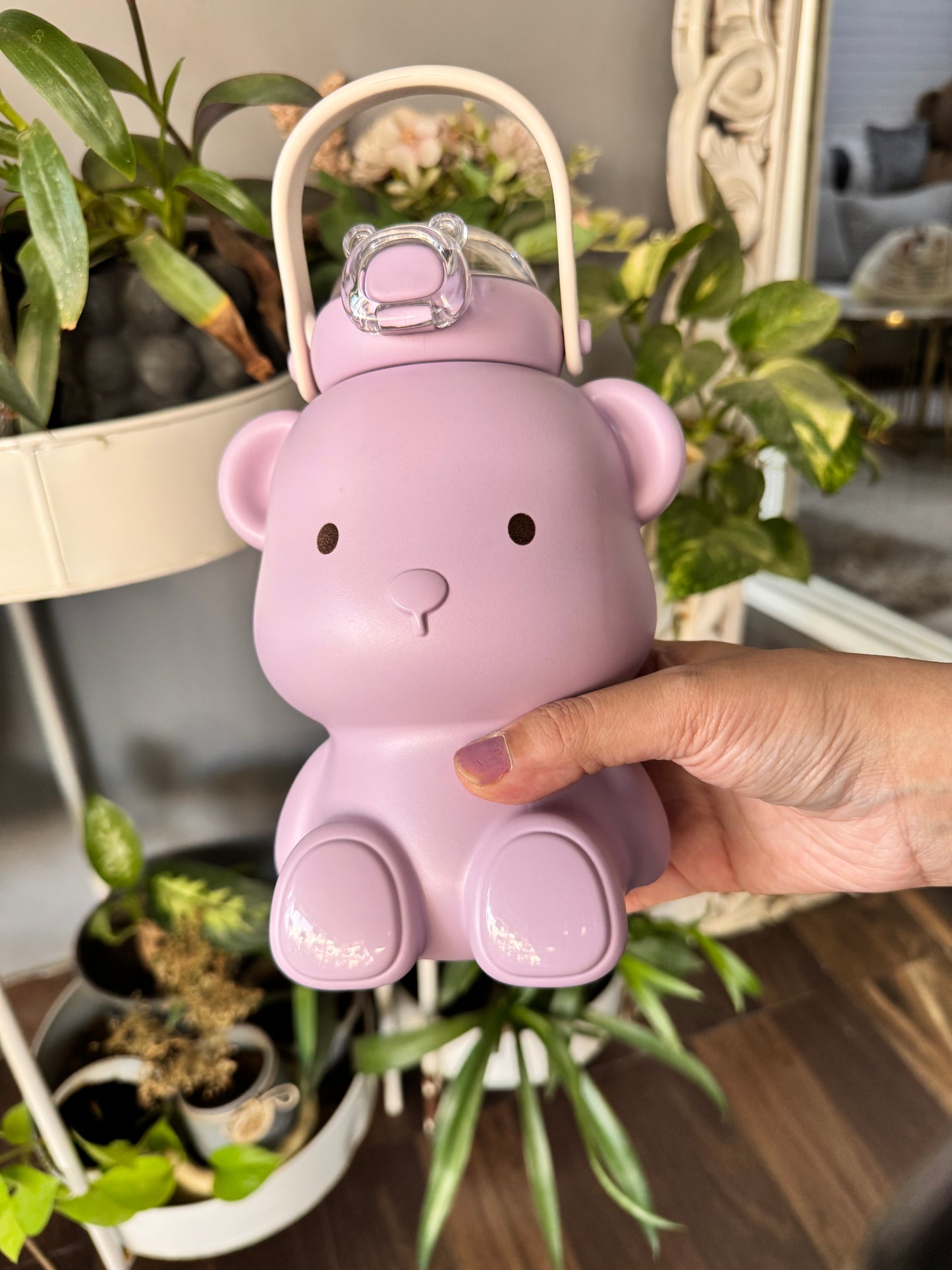 Cute Teddy Bear Stainless Steel Sipper Water Bottle