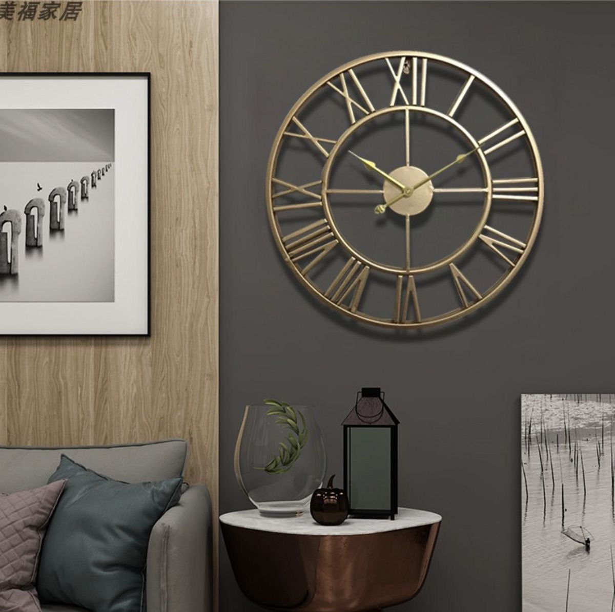 Modish Gold Wall Clock