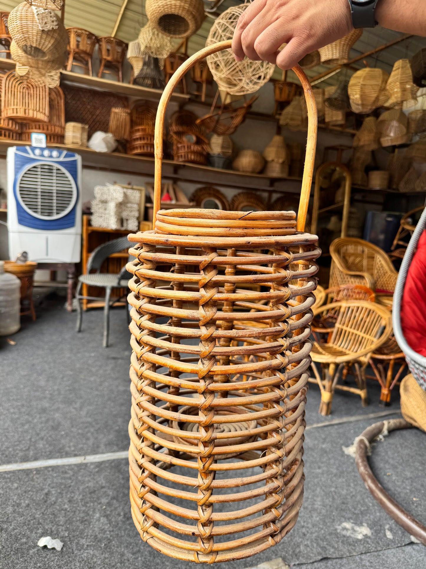 Natural Rattan Statement Lantern - Large