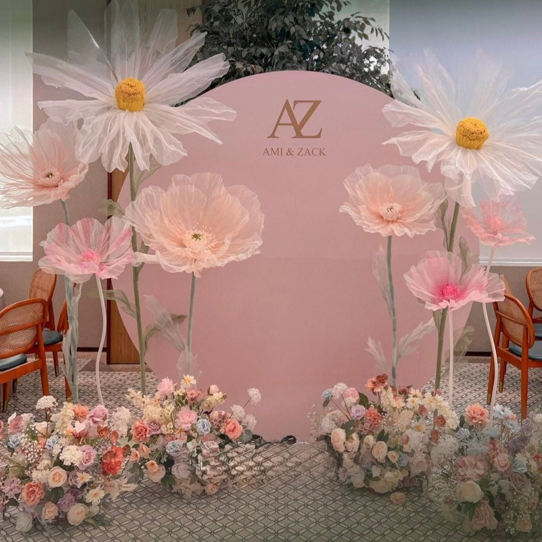 Organza Fabric Flowers (without Stand)