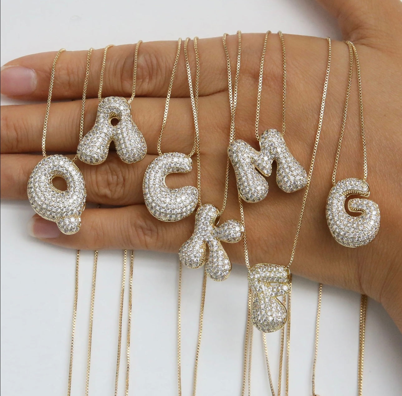 Zircon Chunky A-Z Letter Pendant