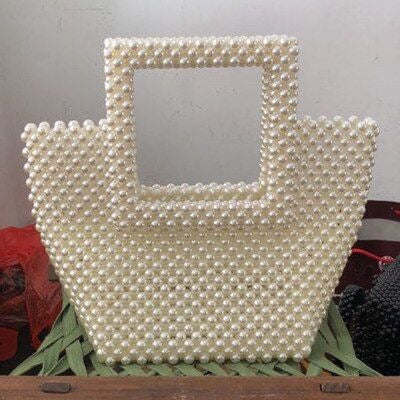 Luxury Ivory Pearl Beaded Bag