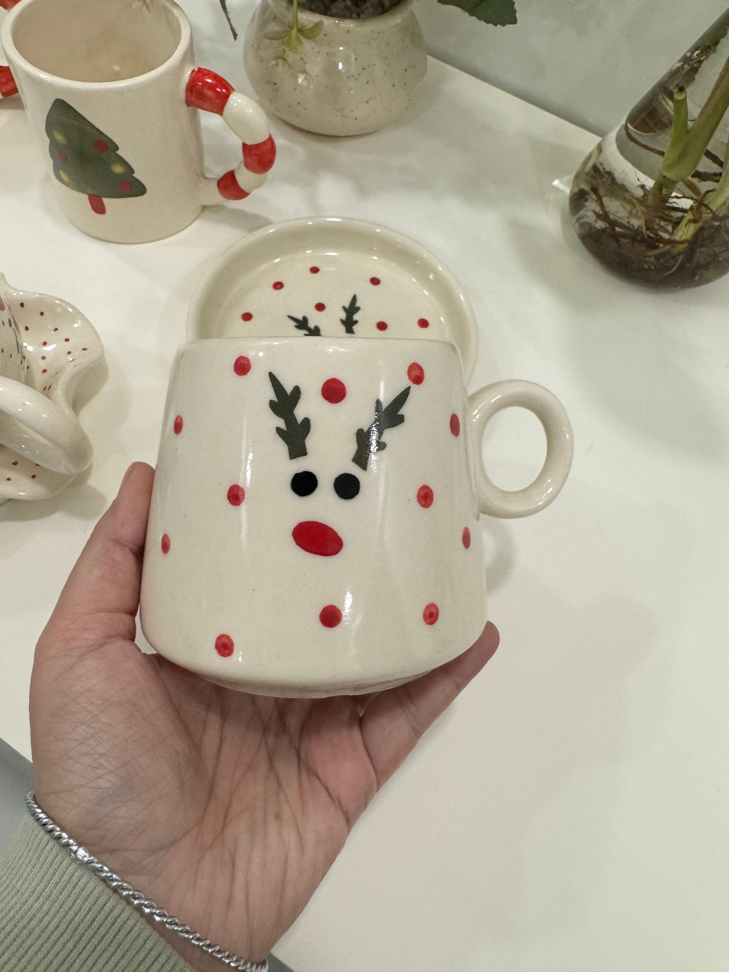 Cute Christmas Mug & Saucer Set