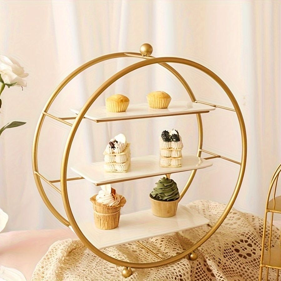 Gold Metal 3-Tier Dessert Stand