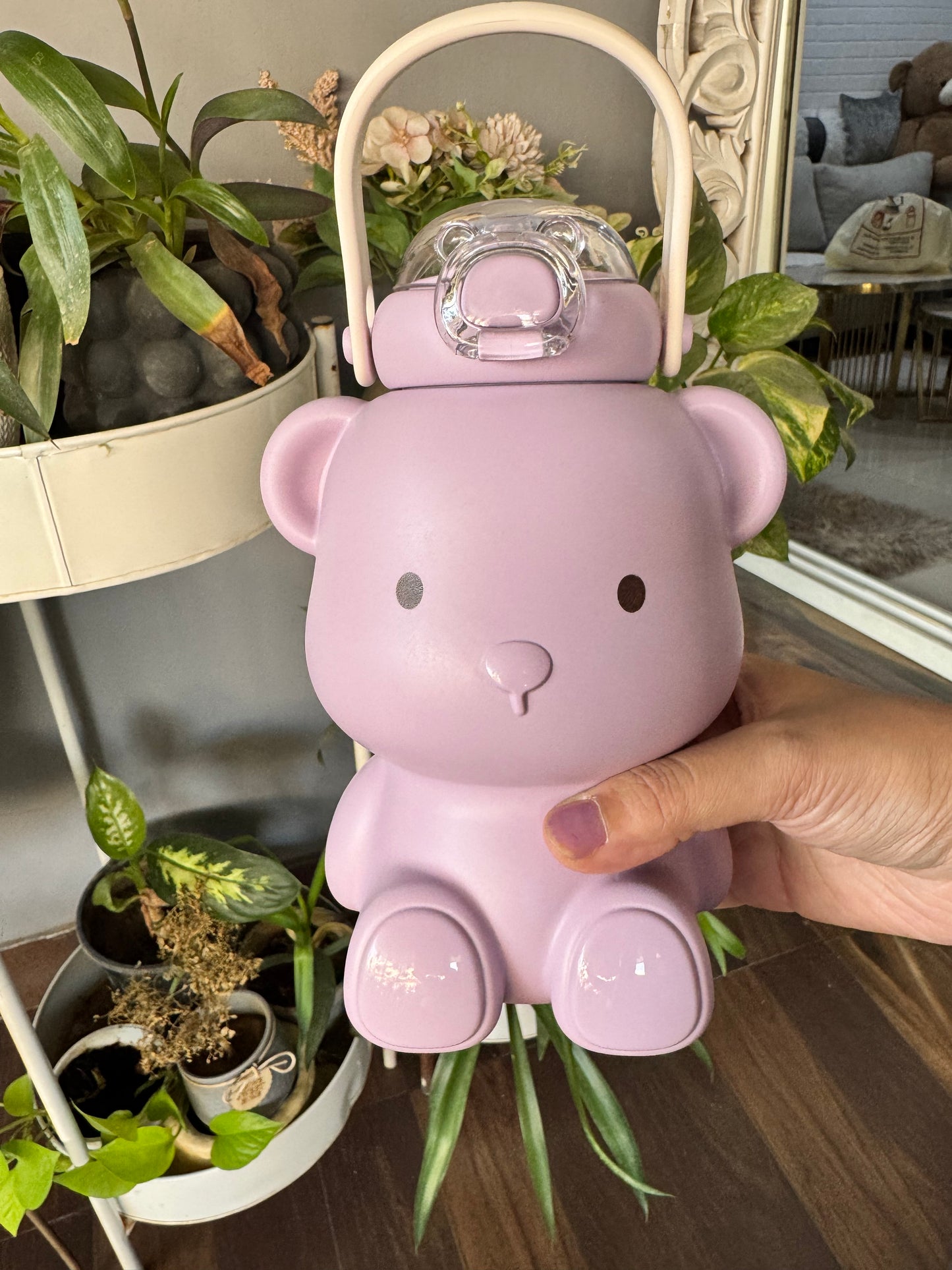 Cute Teddy Bear Stainless Steel Sipper Water Bottle