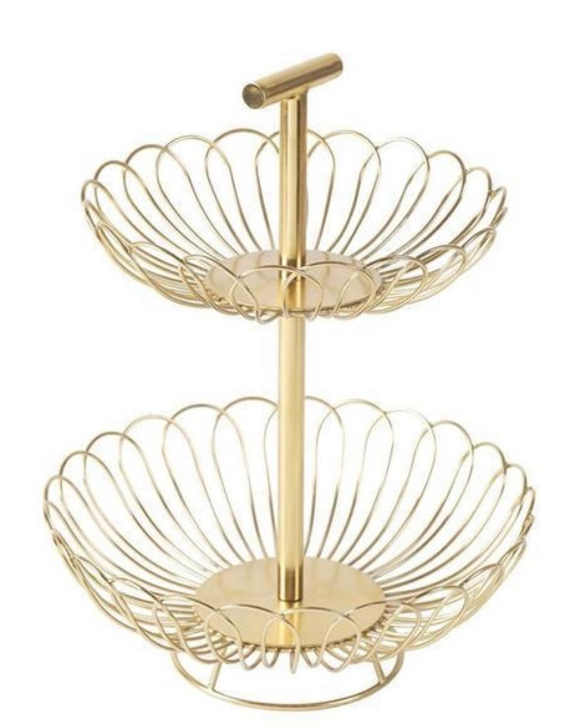 Nordic Multipurpose 2-Tier Gold Decorative Fruit Bowl