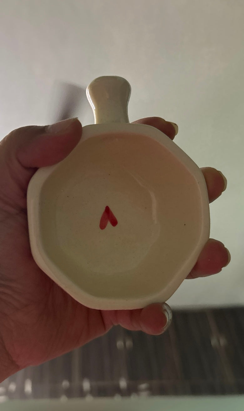 Heart Print Small Dip/Chutney Bowls - Set of 2