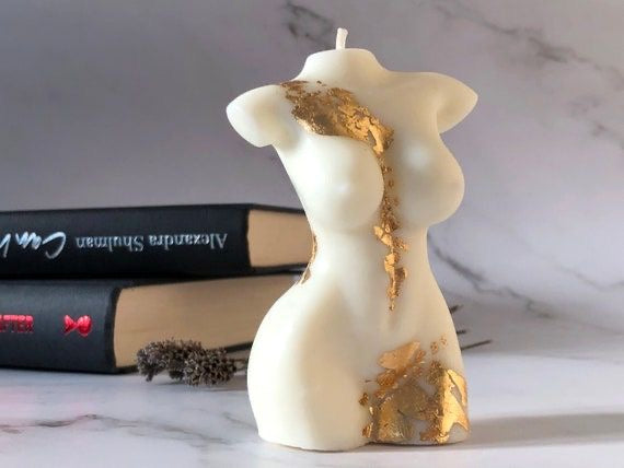 Gold Embellished Man & Woman Candles - Set of 2