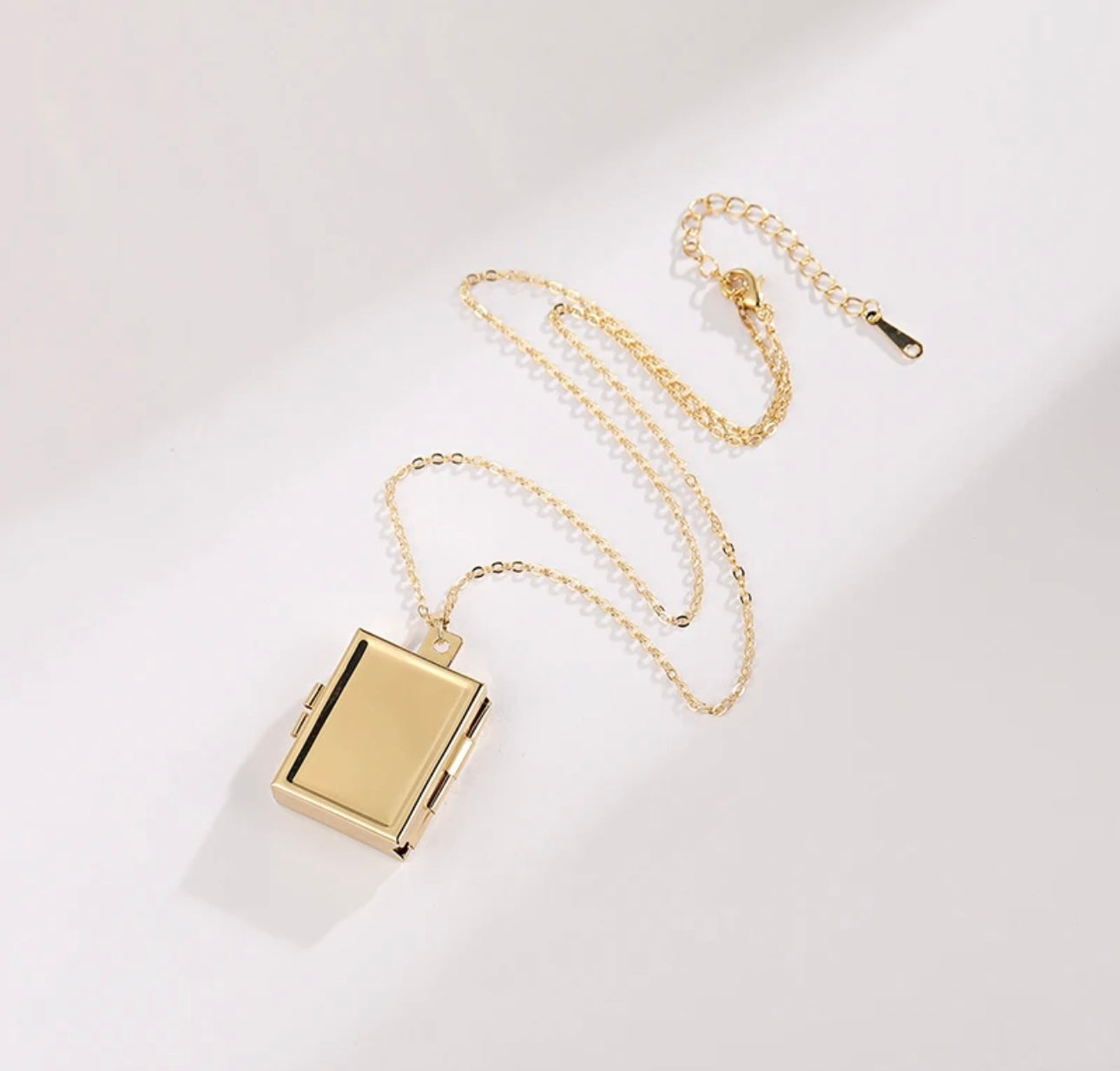 Premium Square Photo Frame Locket 18K Gold Plated