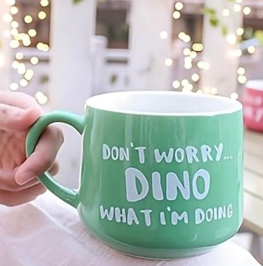 Pinterest Inspired Dino Inside Mug with Quote