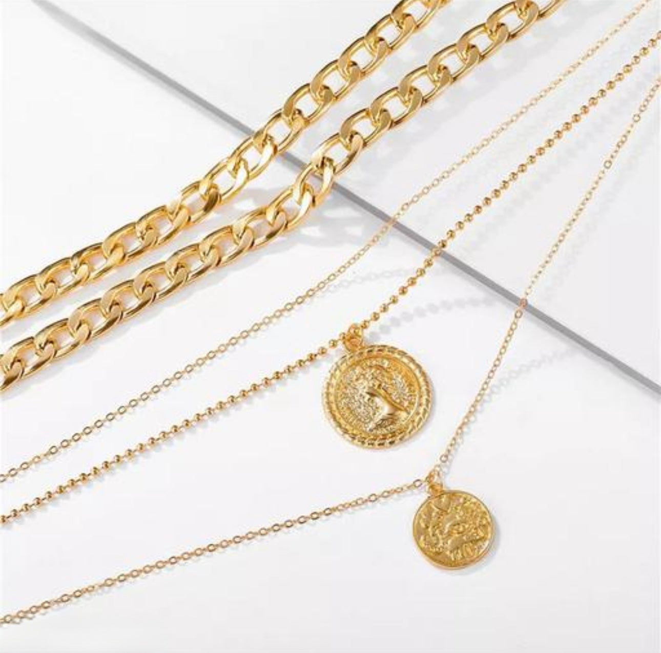 Multi-Layered Chunky Gold Cuban Necklace